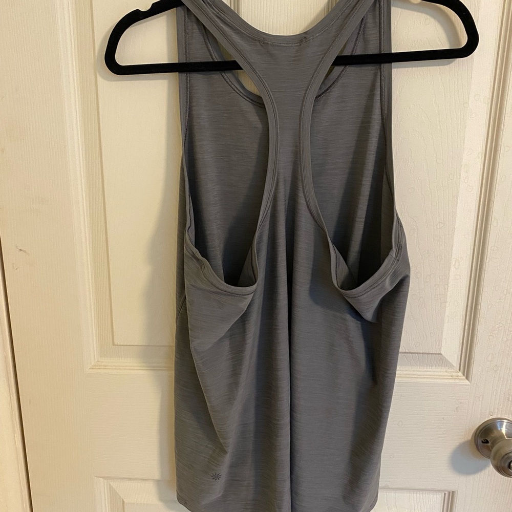 Athleta Ultimate Train Racerback Tank in Heathered Grey